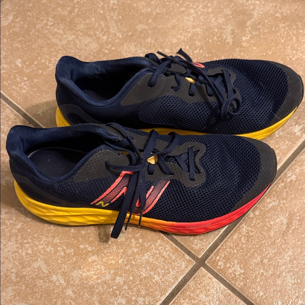 New Balance Navy and Yellow Athletic Shoes
